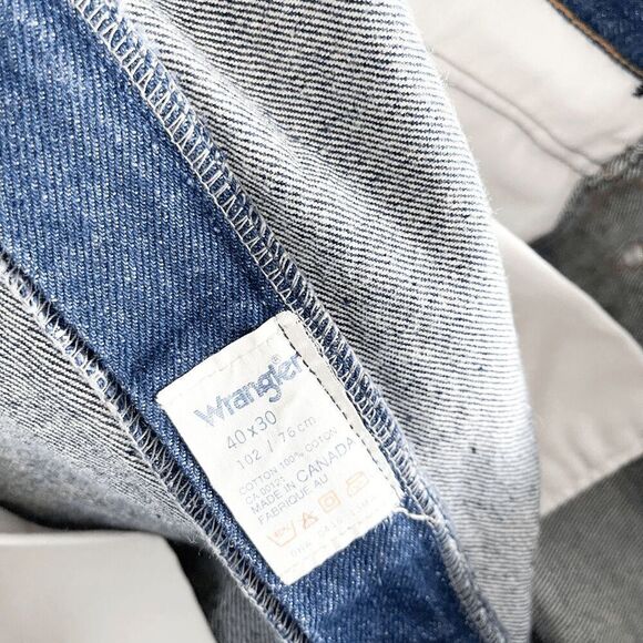 Wrangler Mens Five Pocket Mid-Rise Straight Leg Jeans Medium Wash Blue 40 Hemmed - Picture 5 of 9